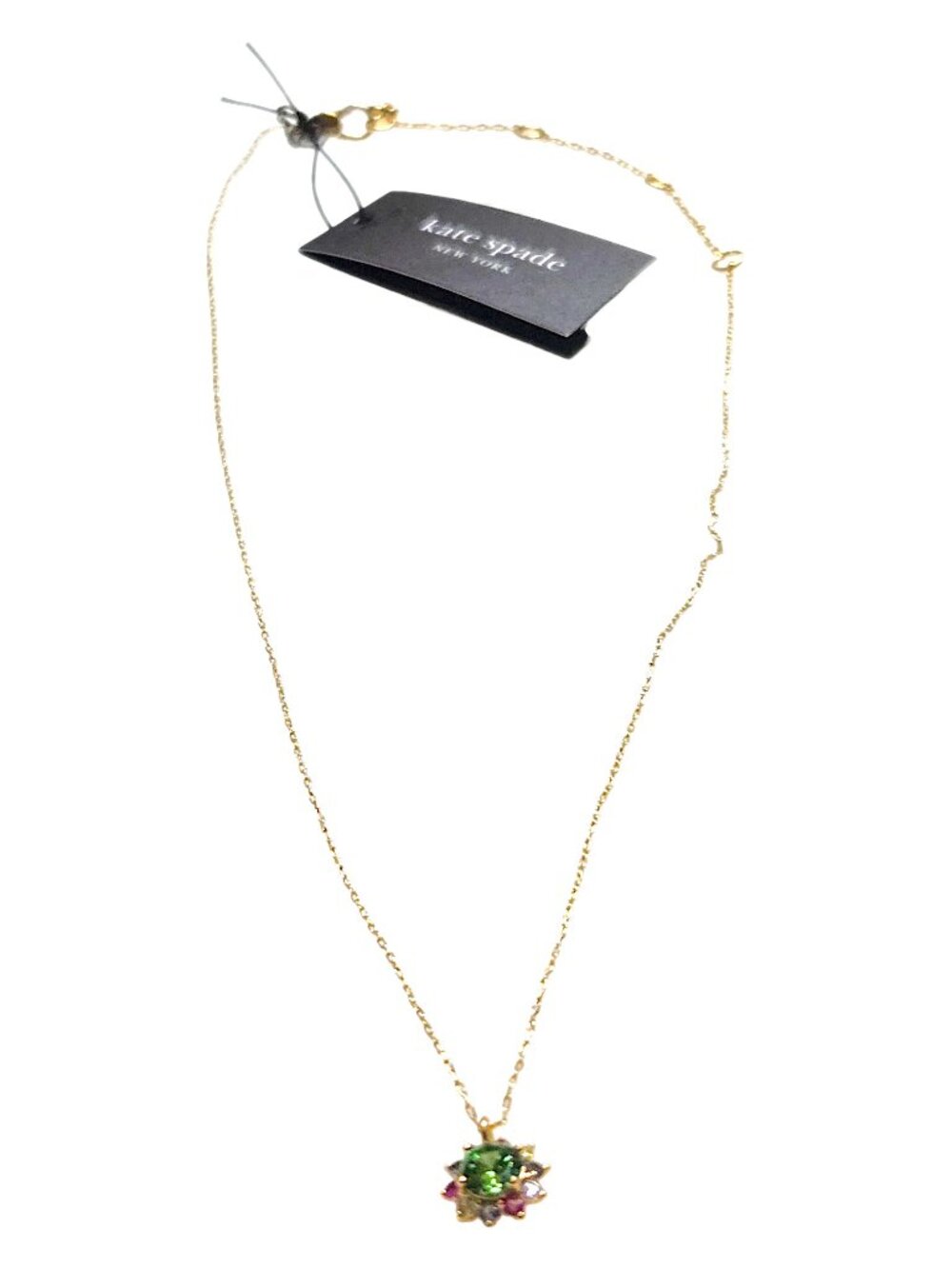 Kate Spade New York Sunny Halo Multicolor Crystal Pendant Necklace Gold NWT